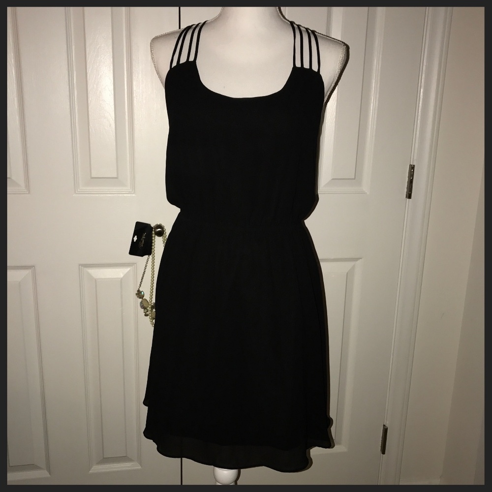 Last April Black Strappy Dress - Medium